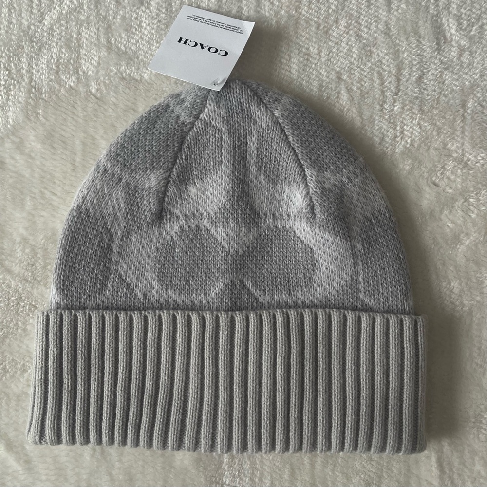 Coach Gray Knit Hat